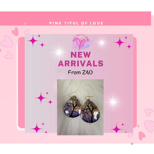 Whimsical Nature Print-Tree Teardrop Wire Earrings