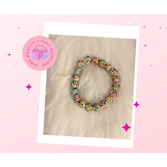 MultiColor Rhinestone Beaded Bracelet