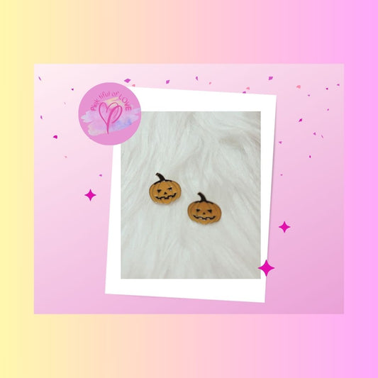 Jack o' Lantern Enamel Stud earringsPink tiful of LOVE