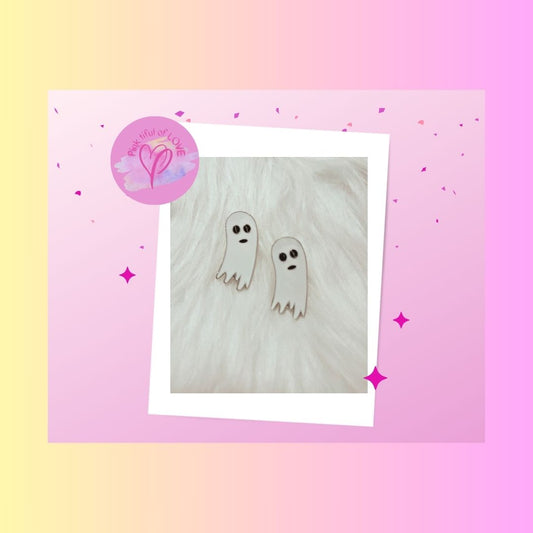 Enamel Ghost Stud EarringsPink tiful of LOVE