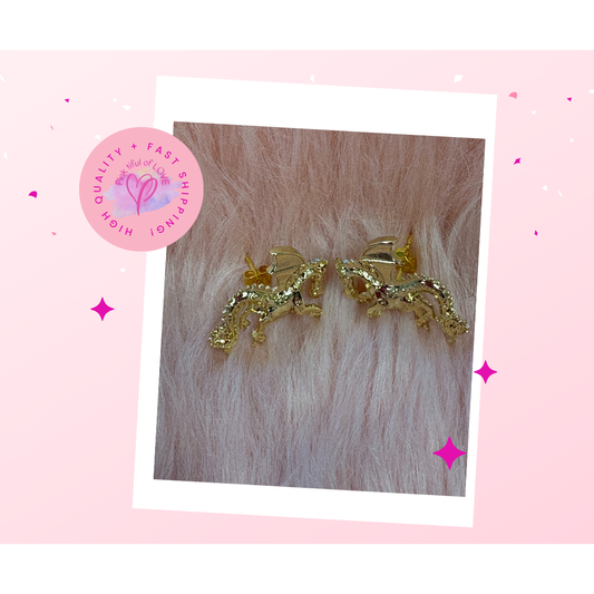 Gold Plated Dragon Post Earrings