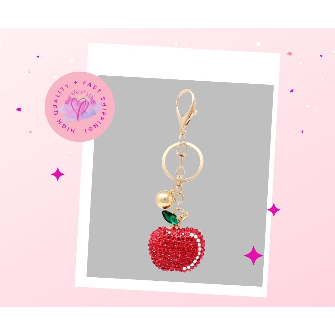 Bling Crystal Apple Key Chain