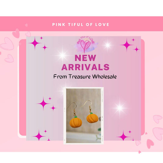 Halloween Clay Pumpkin Wire EarringsPink tiful of LOVE