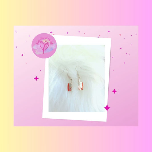 Bloody Cleaver knife Charm Wire EarringPink tiful of LOVE