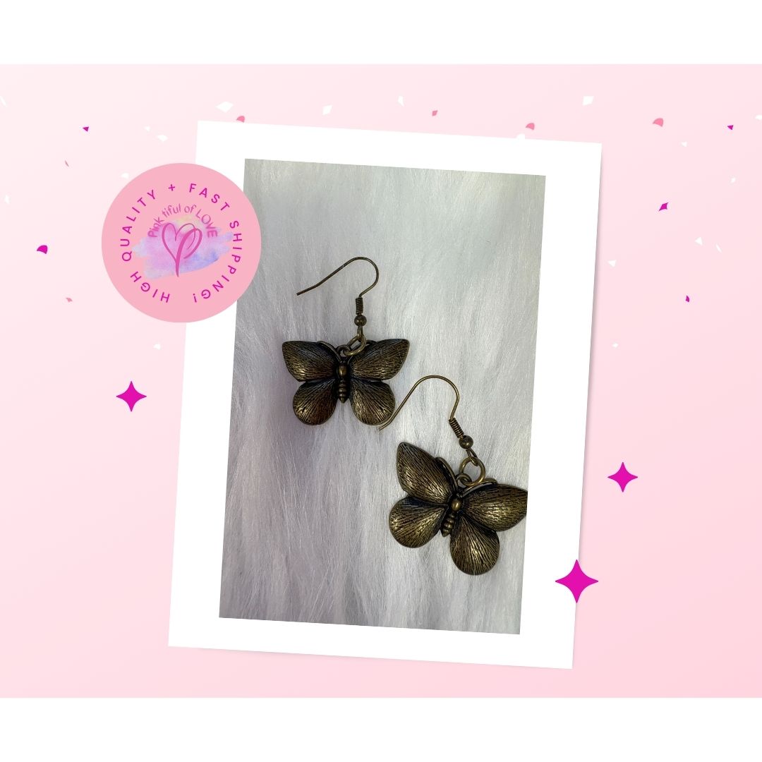 Brass Moth wire Earrings