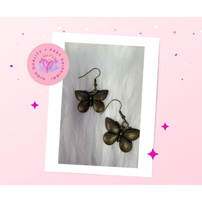 Brass Moth wire Earrings