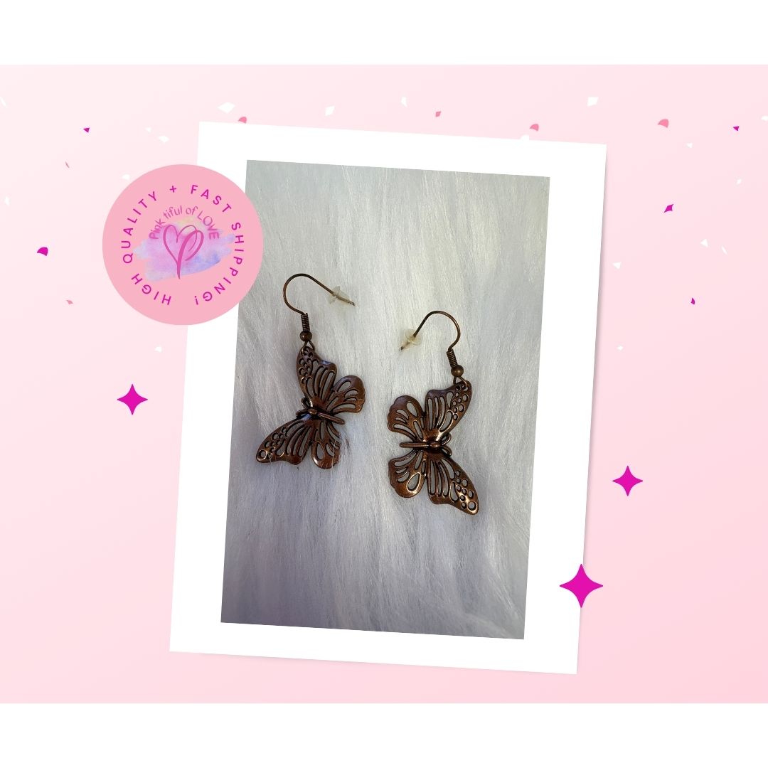 Copper Butterfly wire Earrings