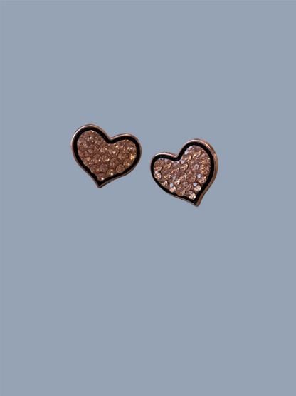 Sparkly Gold Heart with black trim Post earringsPink tiful of LOVE