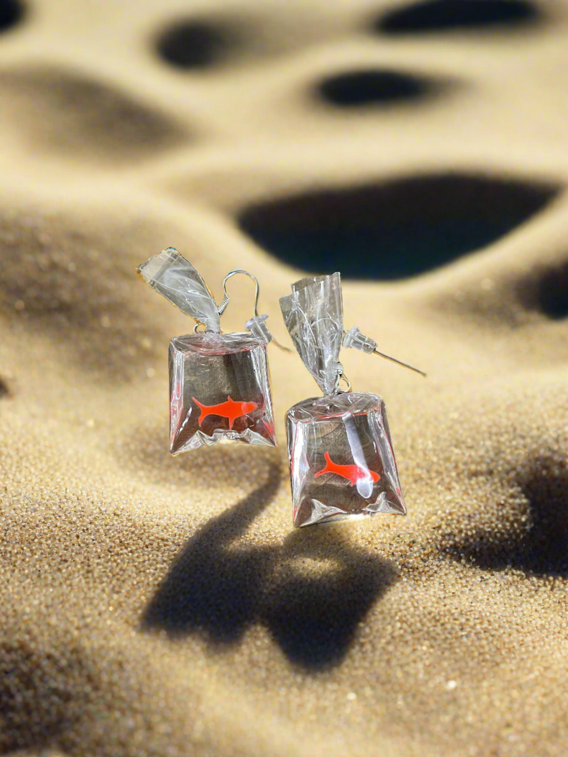 Gold Fish Wire EarringsPink tiful of LOVE