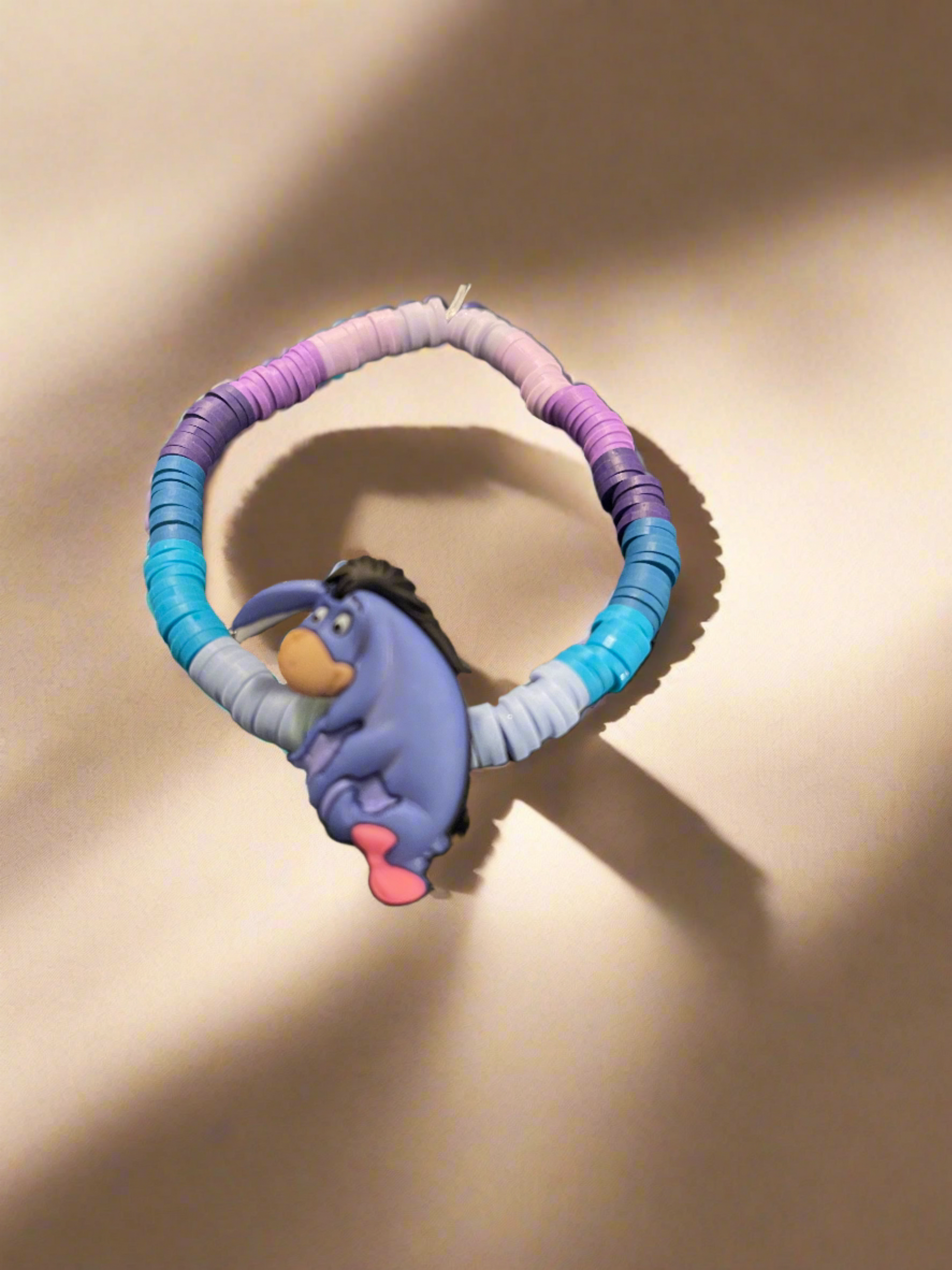 Blue and Purple Clay Beaded with Eeyore Elastic/Stretch BraceletPink tiful of LOVE