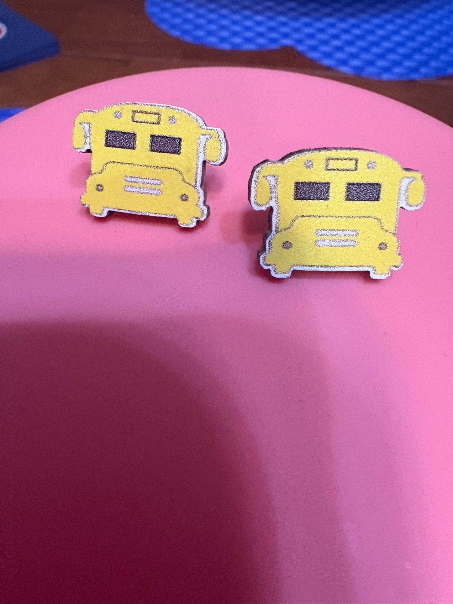 School Bus Wooden Earrings – Back-to-School Teacher Gift