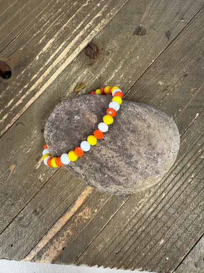 Sunshine Glow Yellow & Orange Glass Beaded Bracelet
