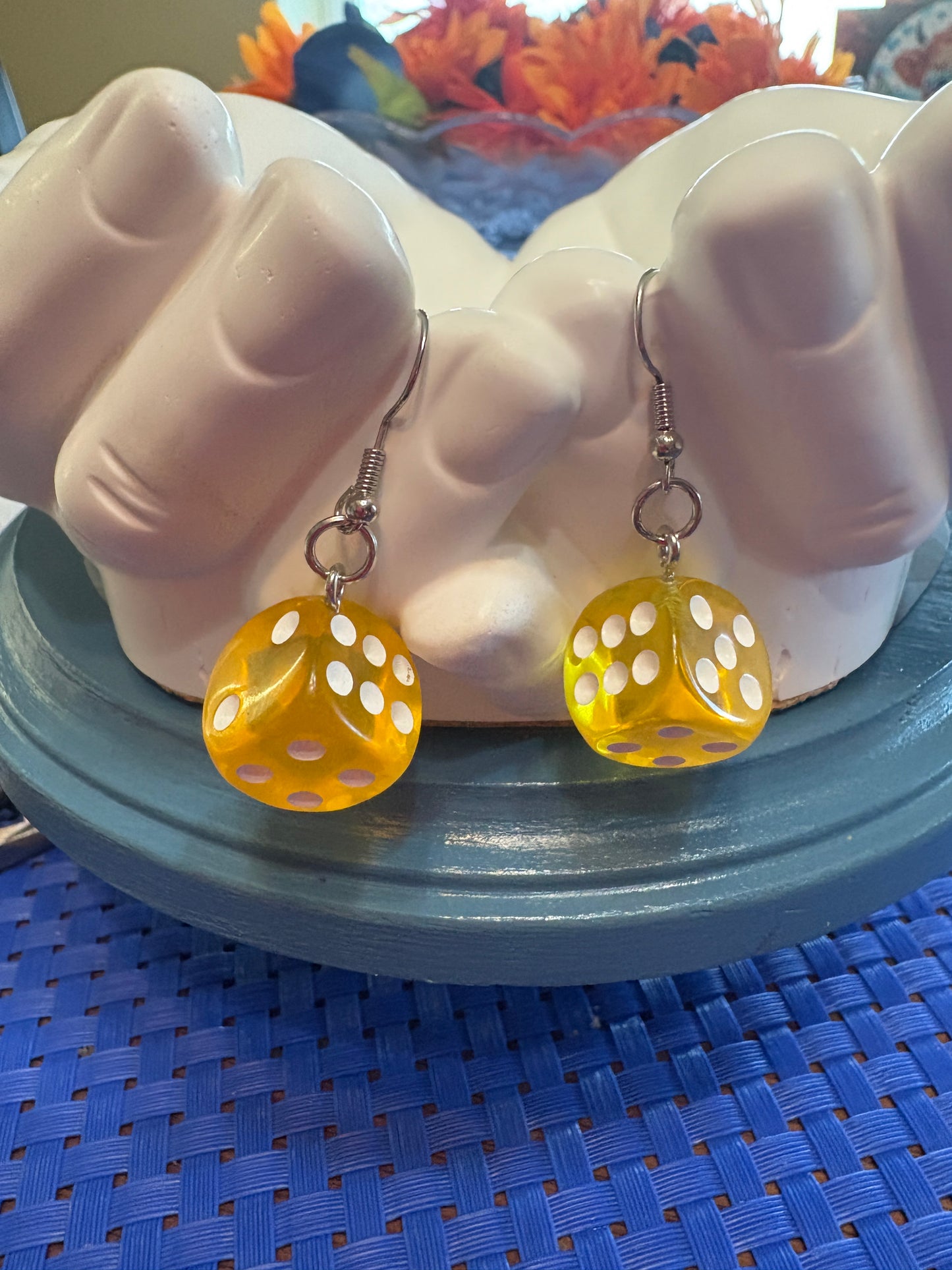 🎲 Dice Charm Wire Earrings – Assorted Colors