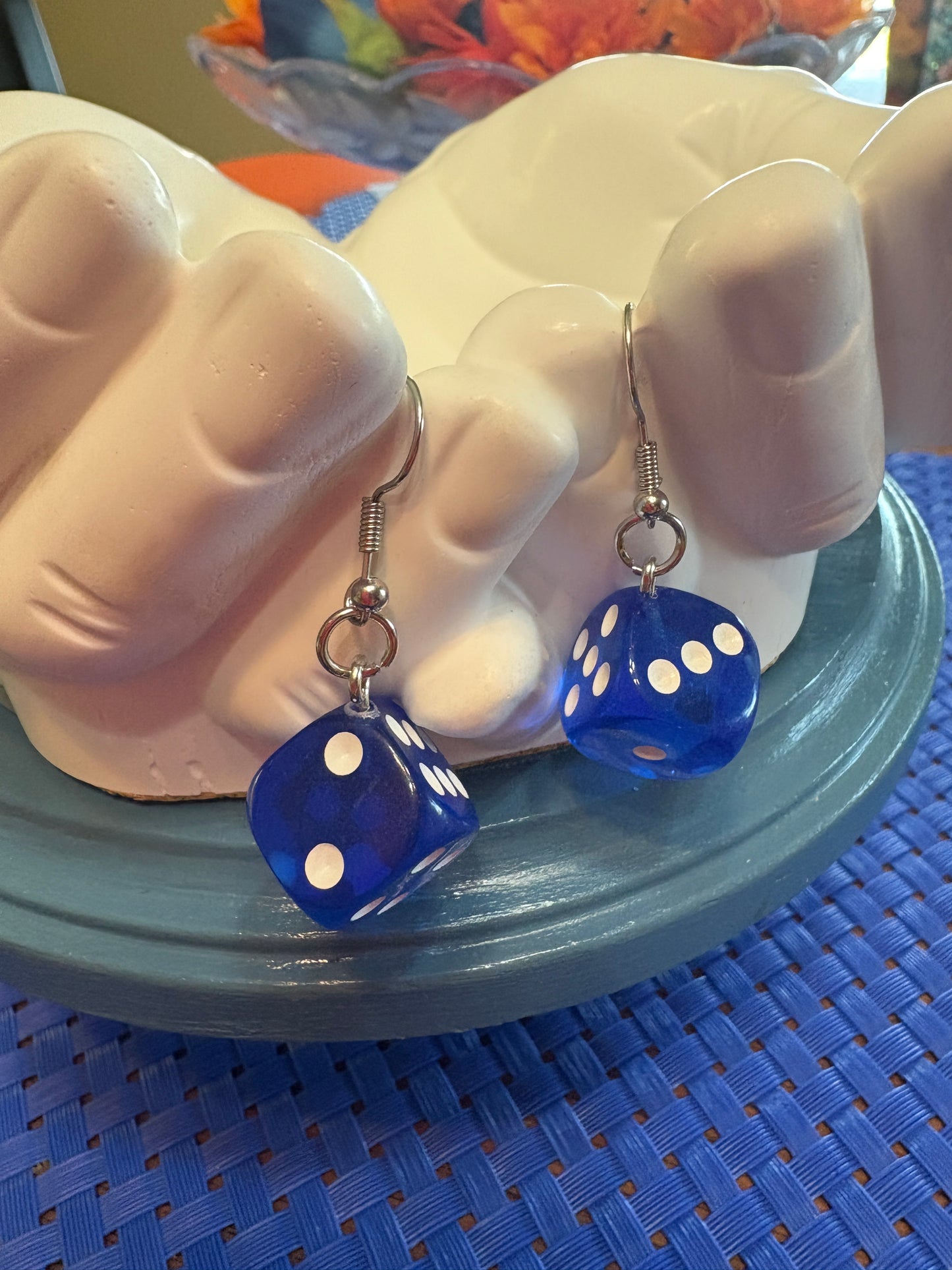 🎲 Dice Charm Wire Earrings – Assorted Colors