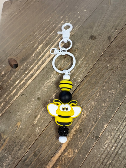 Buzzing Bee Beaded Keychain