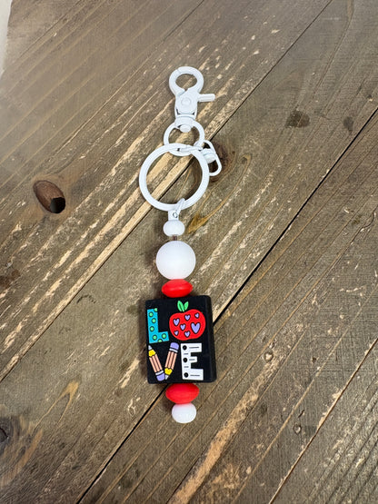 📚🍎 Teacher Love Beaded Keychain
