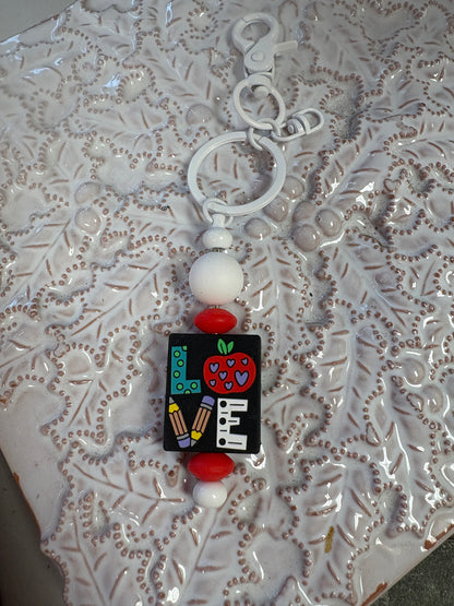 📚🍎 Teacher Love Beaded Keychain