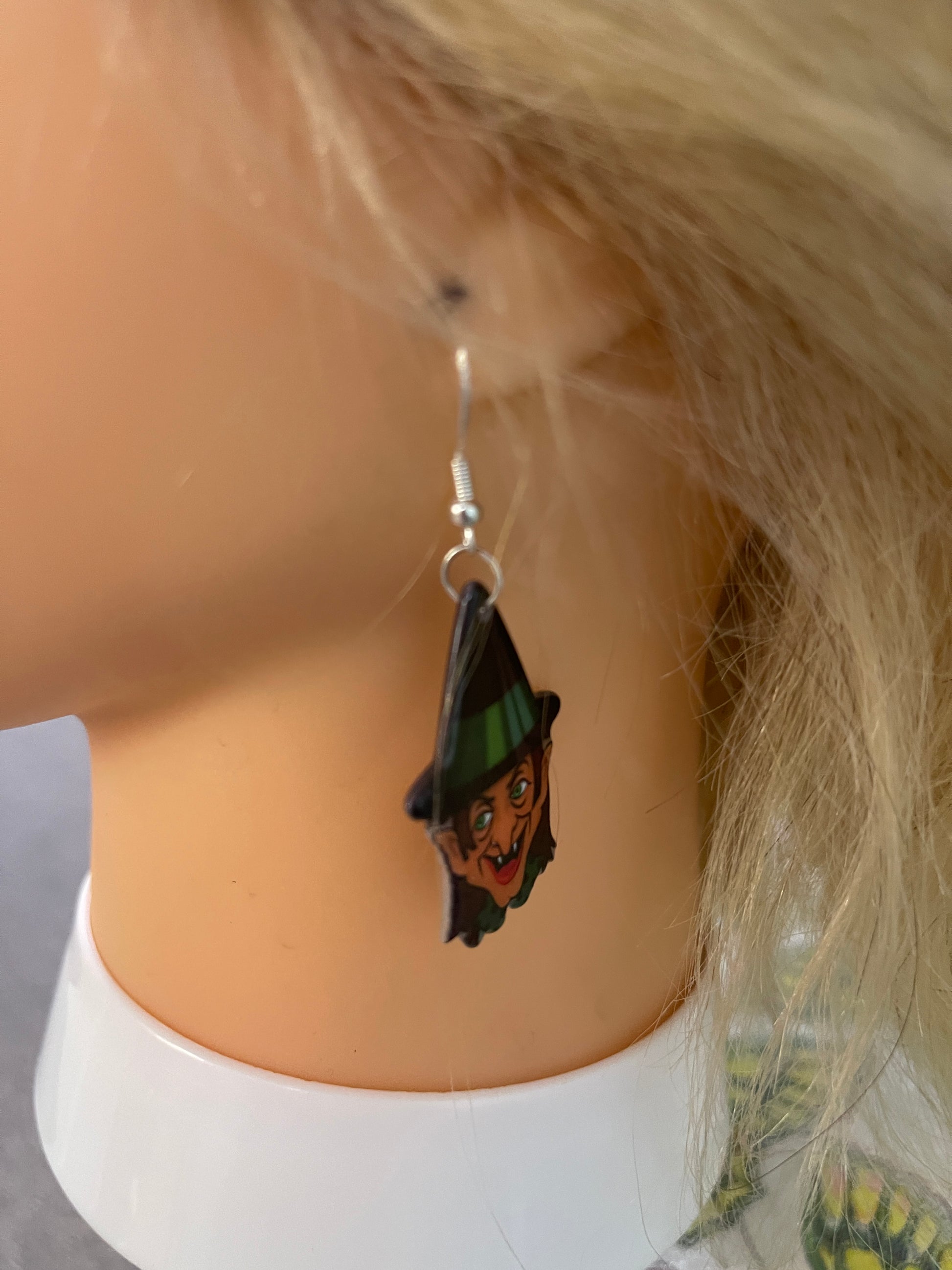 Spooky Witch Charm Wire EarringsPink tiful of LOVE