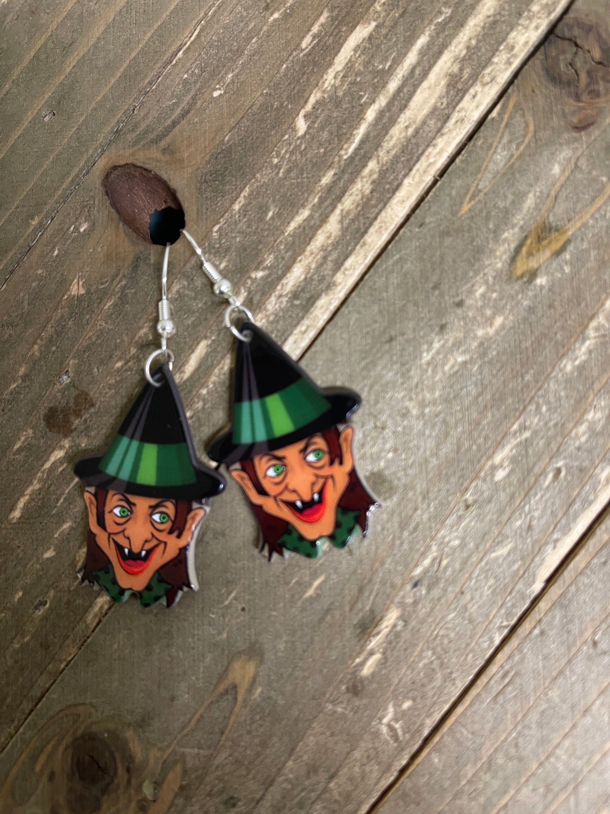 Spooky Witch Charm Wire EarringsPink tiful of LOVE