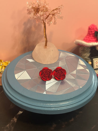Red Rose Stud Earrings – Classic & Romantic Style