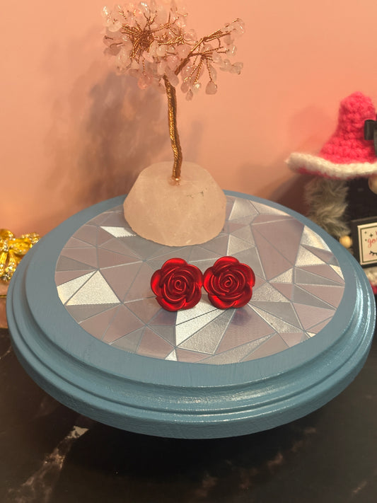 Red Rose Stud Earrings – Classic & Romantic Style