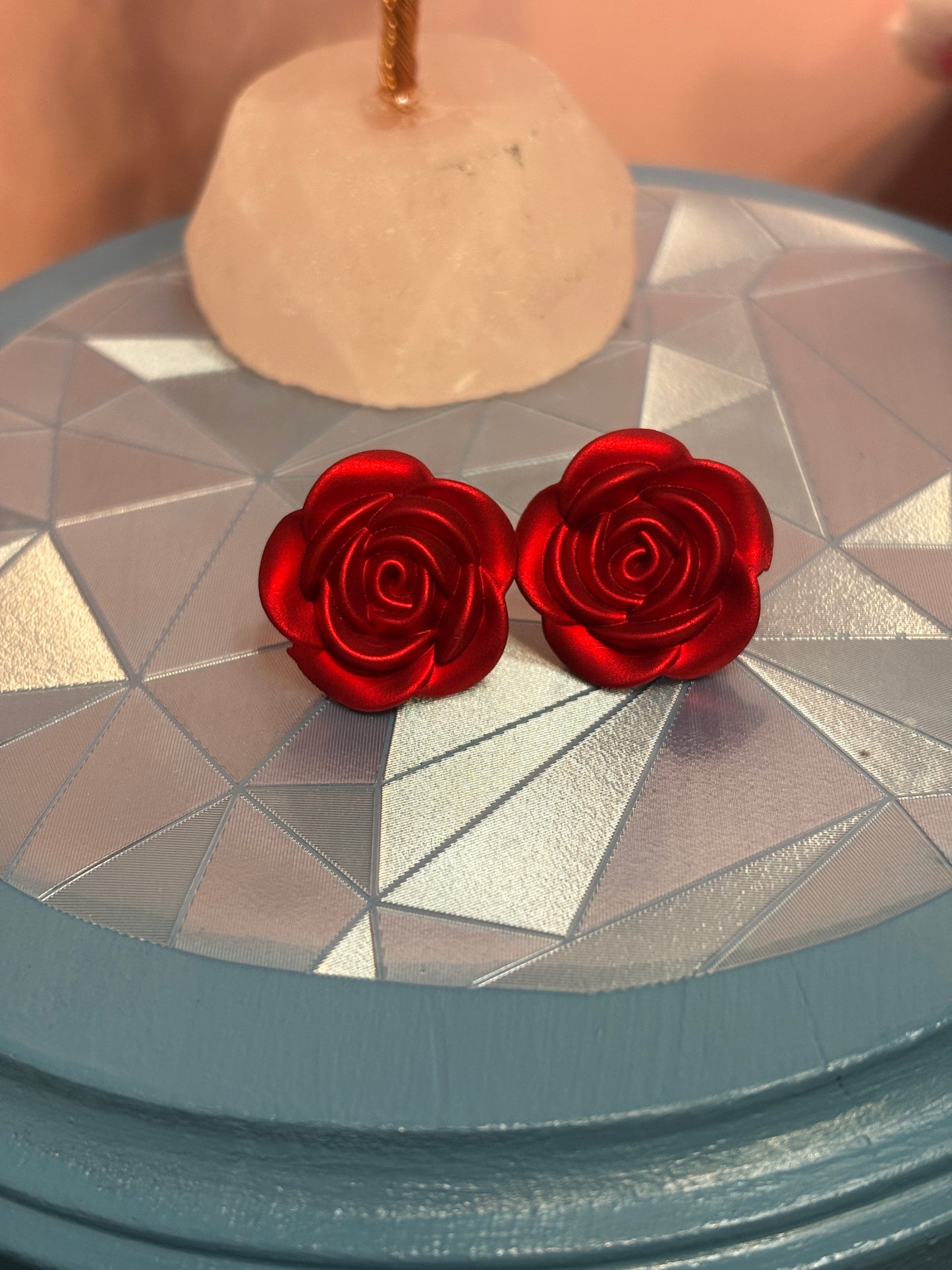 Red Rose Stud Earrings – Classic & Romantic Style