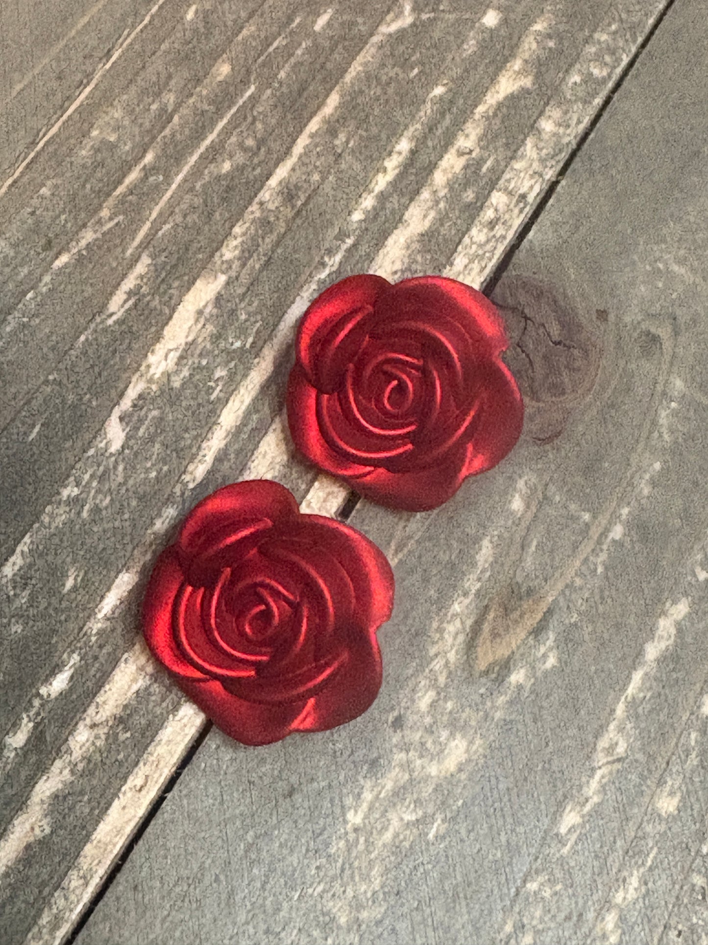 Red Rose Stud Earrings – Classic & Romantic Style