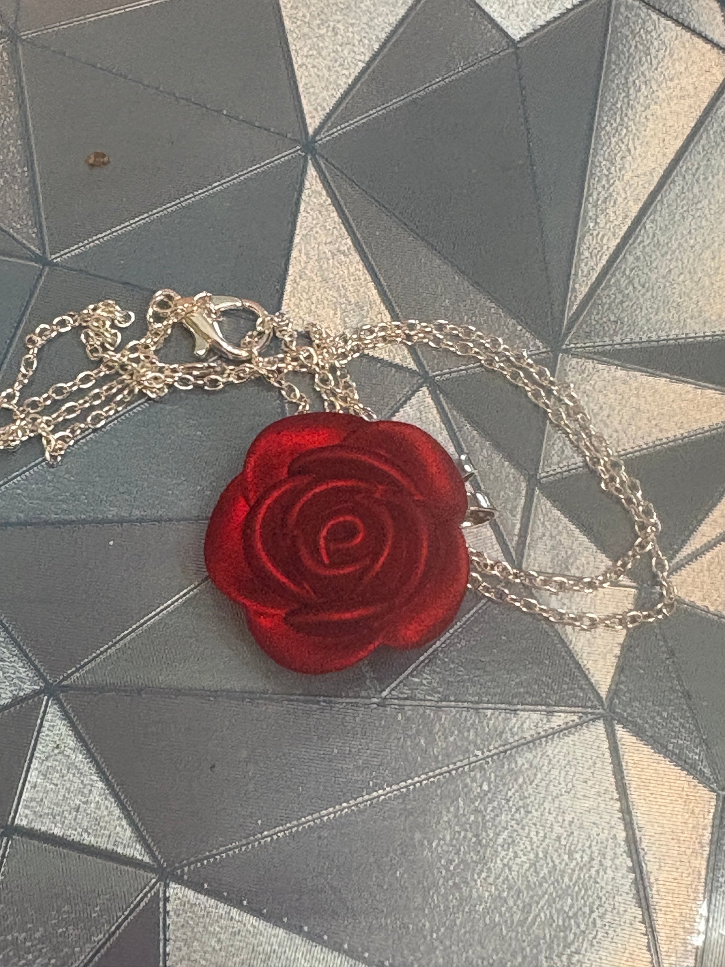 Red Rose Pendant on a silver chain – Classic & Romantic Style (Copy)