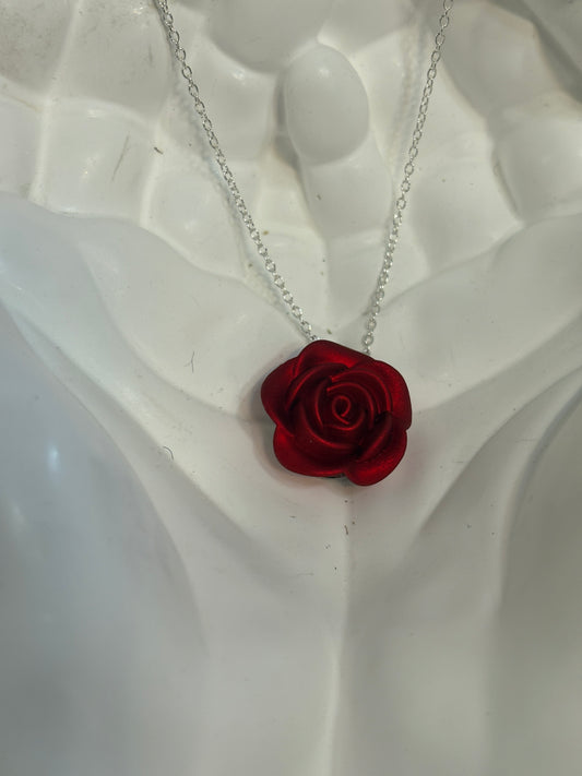 Red Rose Pendant on a silver chain – Classic & Romantic Style (Copy)