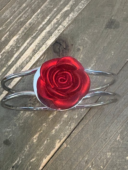 Red Rose silver bracelet – Classic & Romantic Style