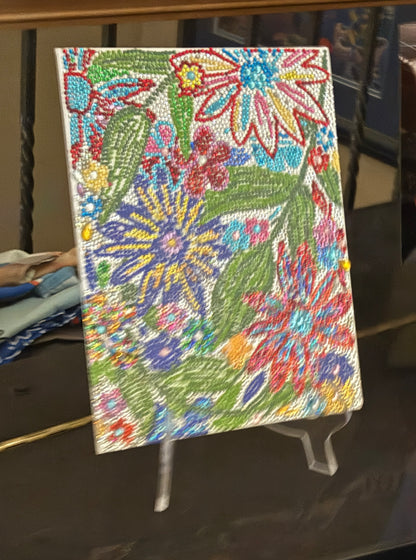 ✨ Vibrant Floral Diamond Art Painting – Handmade Sparkling Canvas Décor