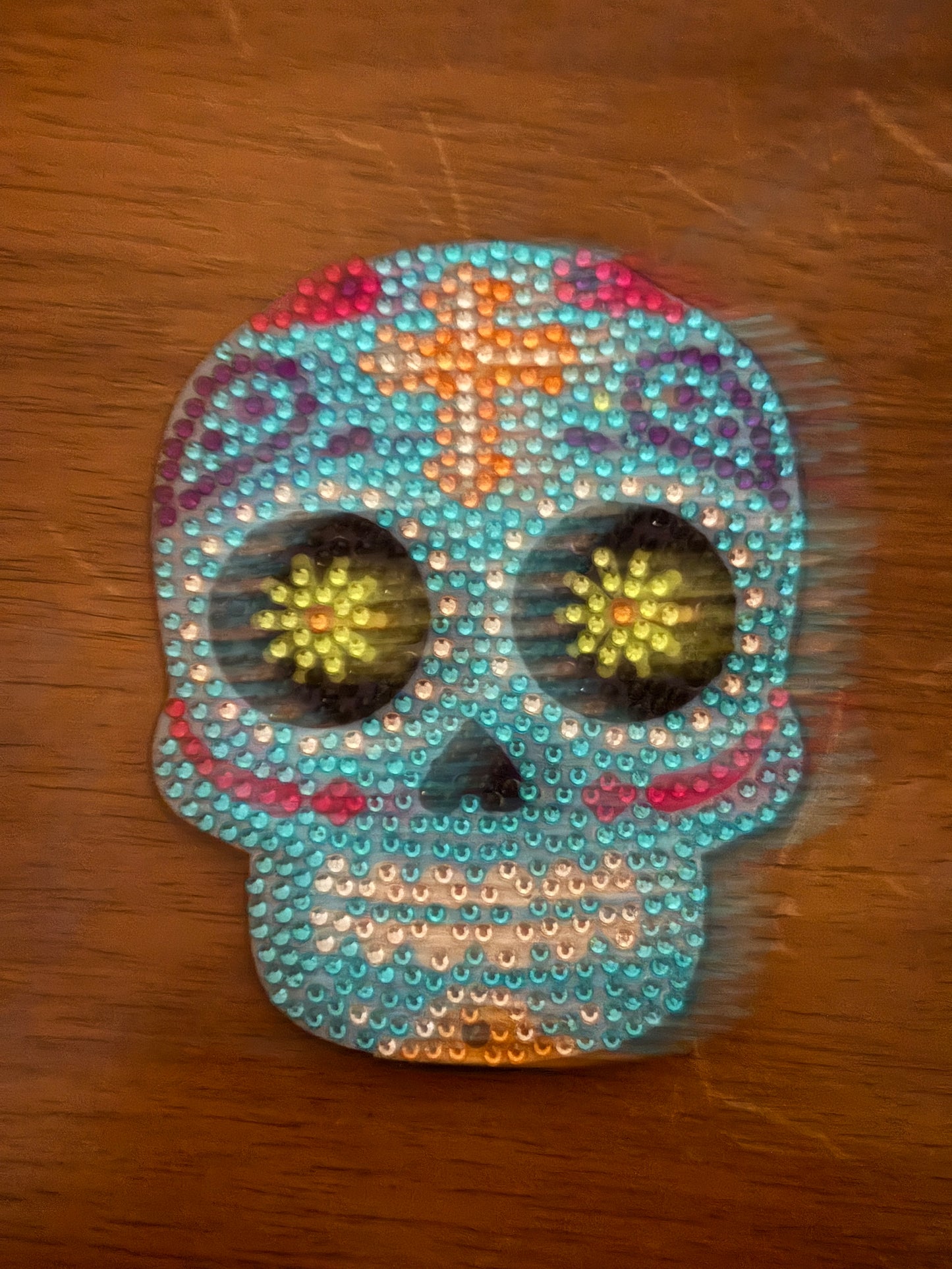 ✨ Diamond Art Coaster Set – Colorful Sugar Skull Sparkle Décor (Set of 9)