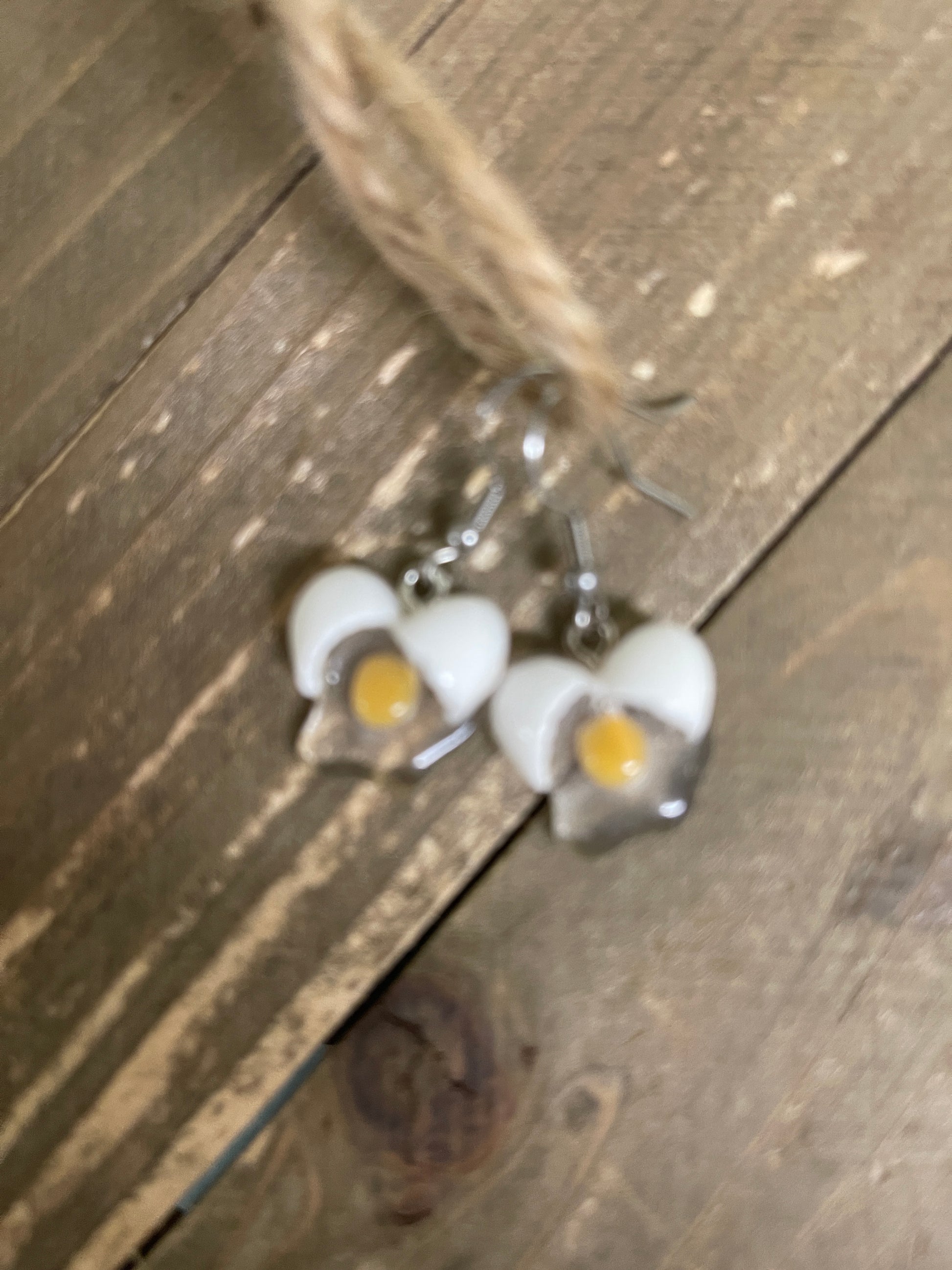 Cracked Egg Charms Wire EarringsPink tiful of LOVE