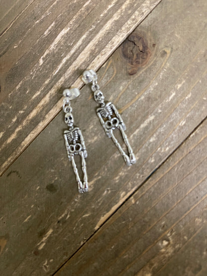 Skeleton Charm on a ball Post earringsPink tiful of LOVE