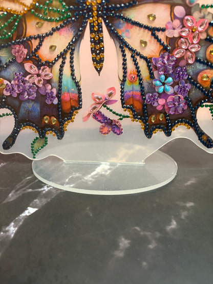 Diamond Art Butterfly Home Décor – Sparkling Floral Freestanding Accent