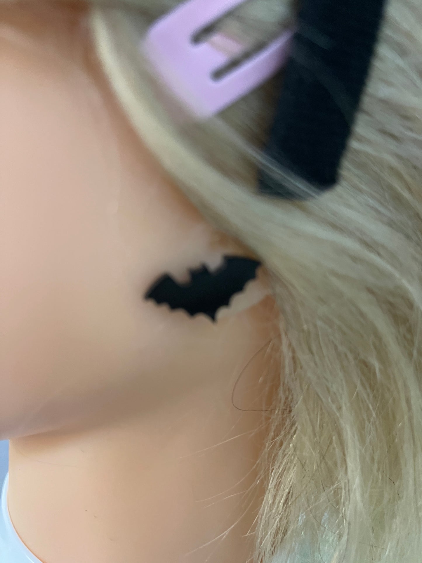 Black Bat Stud Earrings