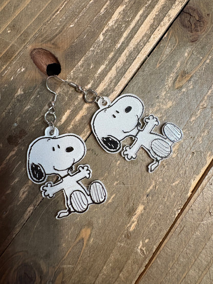 Snoopy Glitter Dangle Earrings – Sparkly Peanuts-Inspired Jewelry