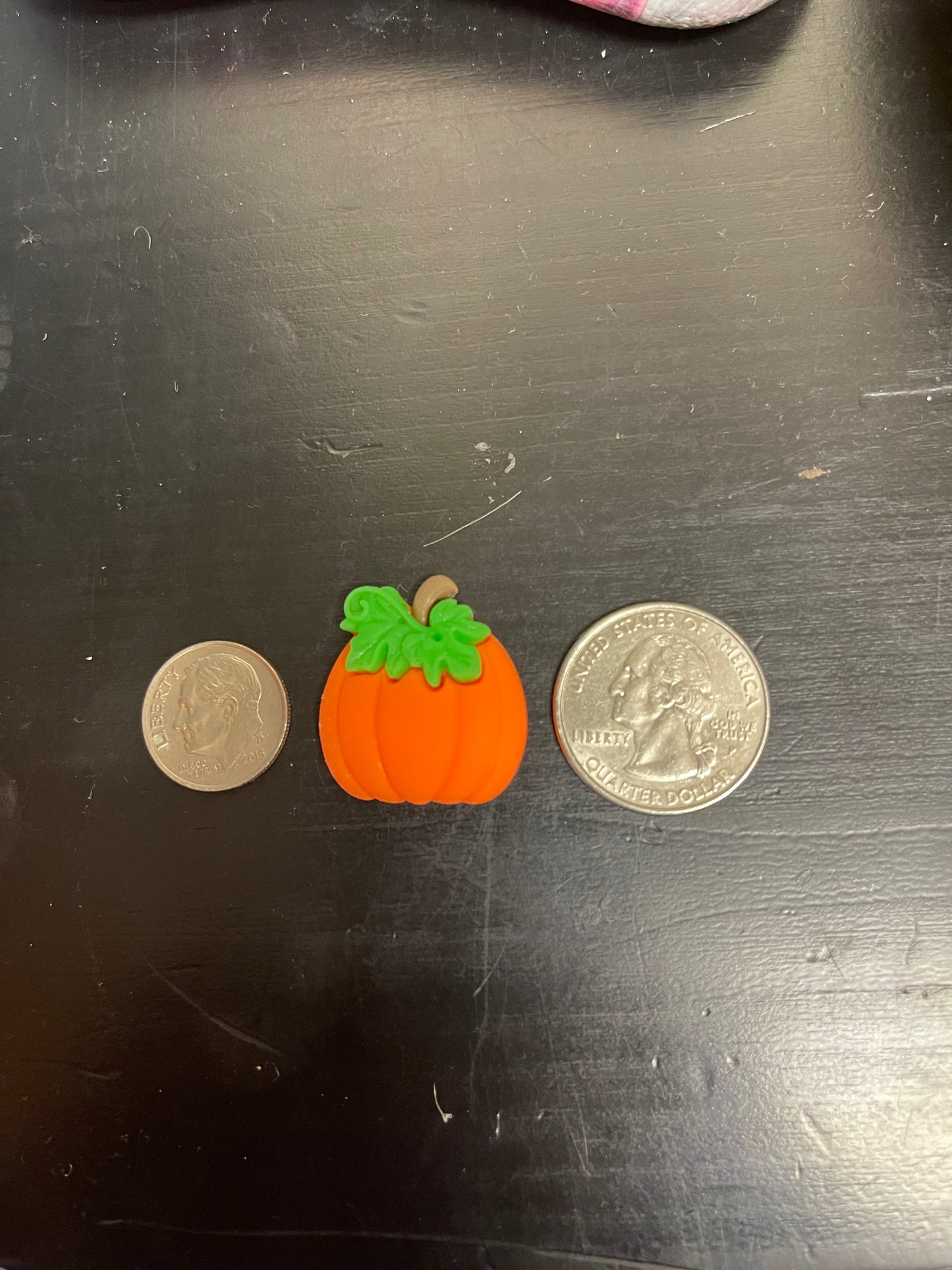 Bright Pumpkin with Vine Stud Earrings