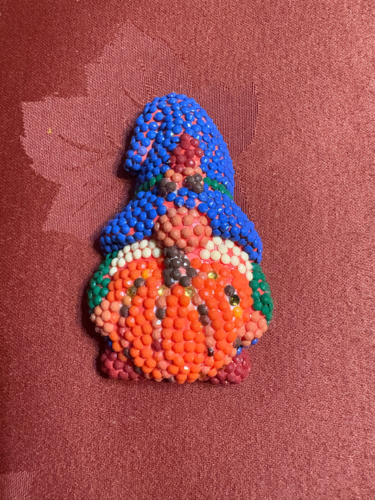 ✨ Diamond Art Magnet – Fall Gnome with Pumpkin Sparkle Décor