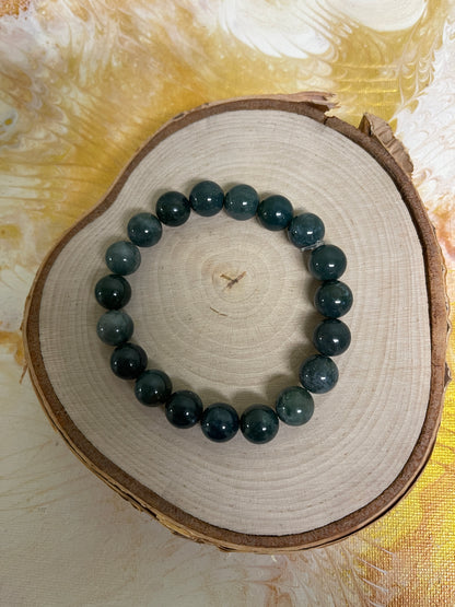 Moss Agate (10mm) Beaded Elastic/Stretch BraceletPink tiful of LOVE