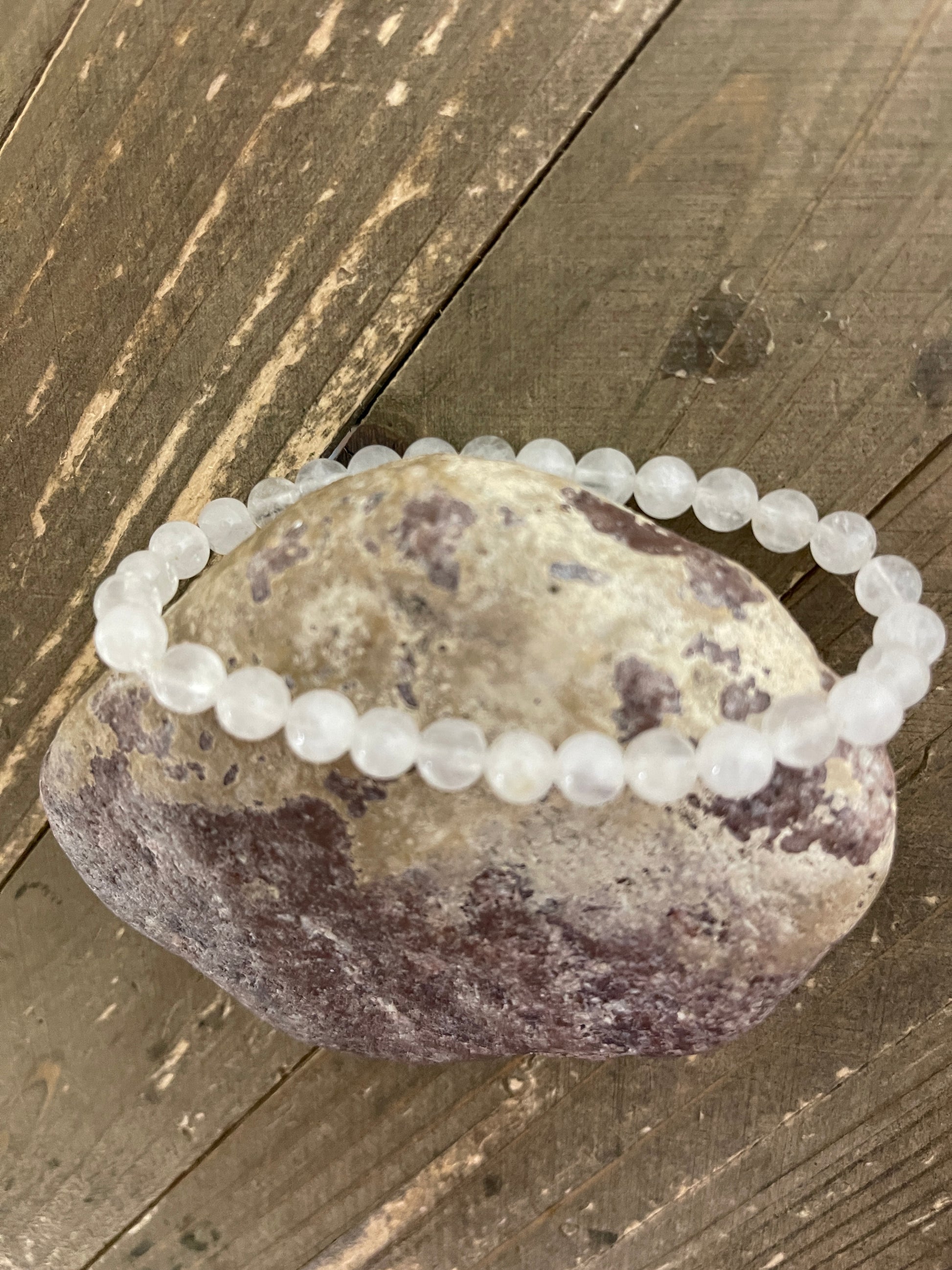 White Agate Beaded Elastic/Stretch BraceletPink tiful of LOVE