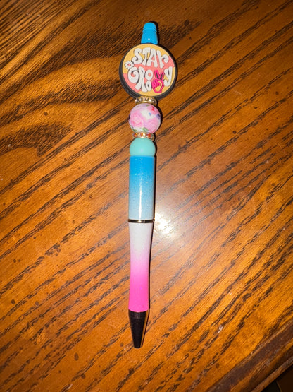 Stay Groovy Beadable Pen – Retro Vibes with a Modern Twist