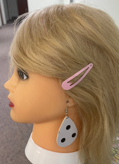 Polka Dot Faux Leather Teardrop Wire EarringsPink tiful of LOVE