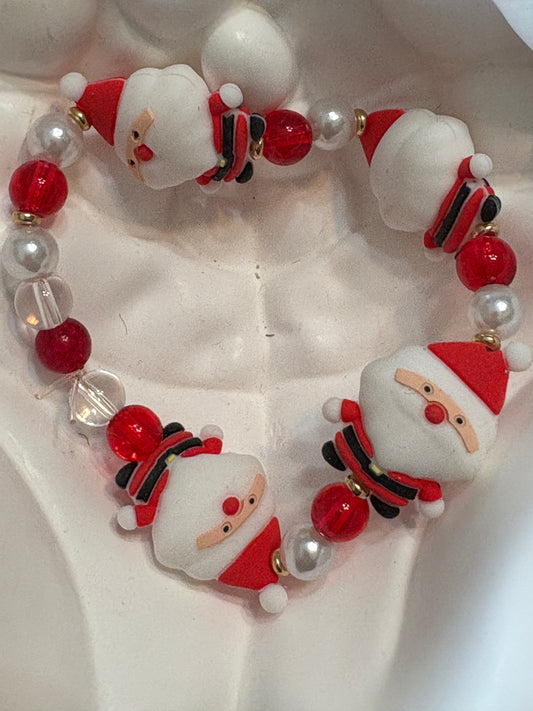 🎅 Santa Silicone Beaded Stretch Bracelet