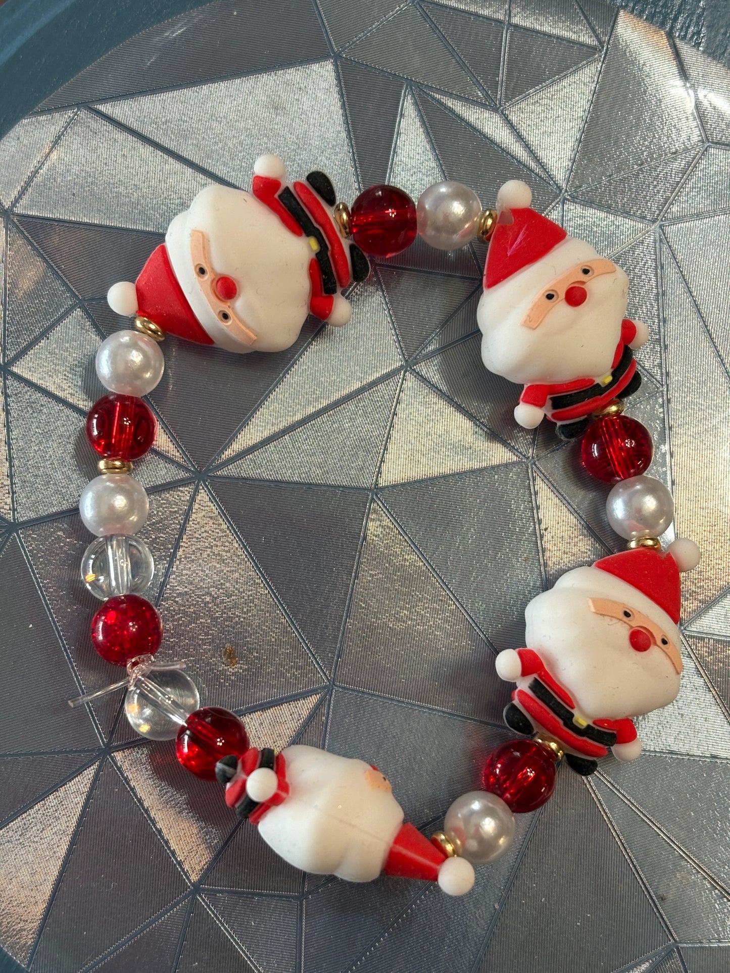🎅 Santa Silicone Beaded Stretch Bracelet