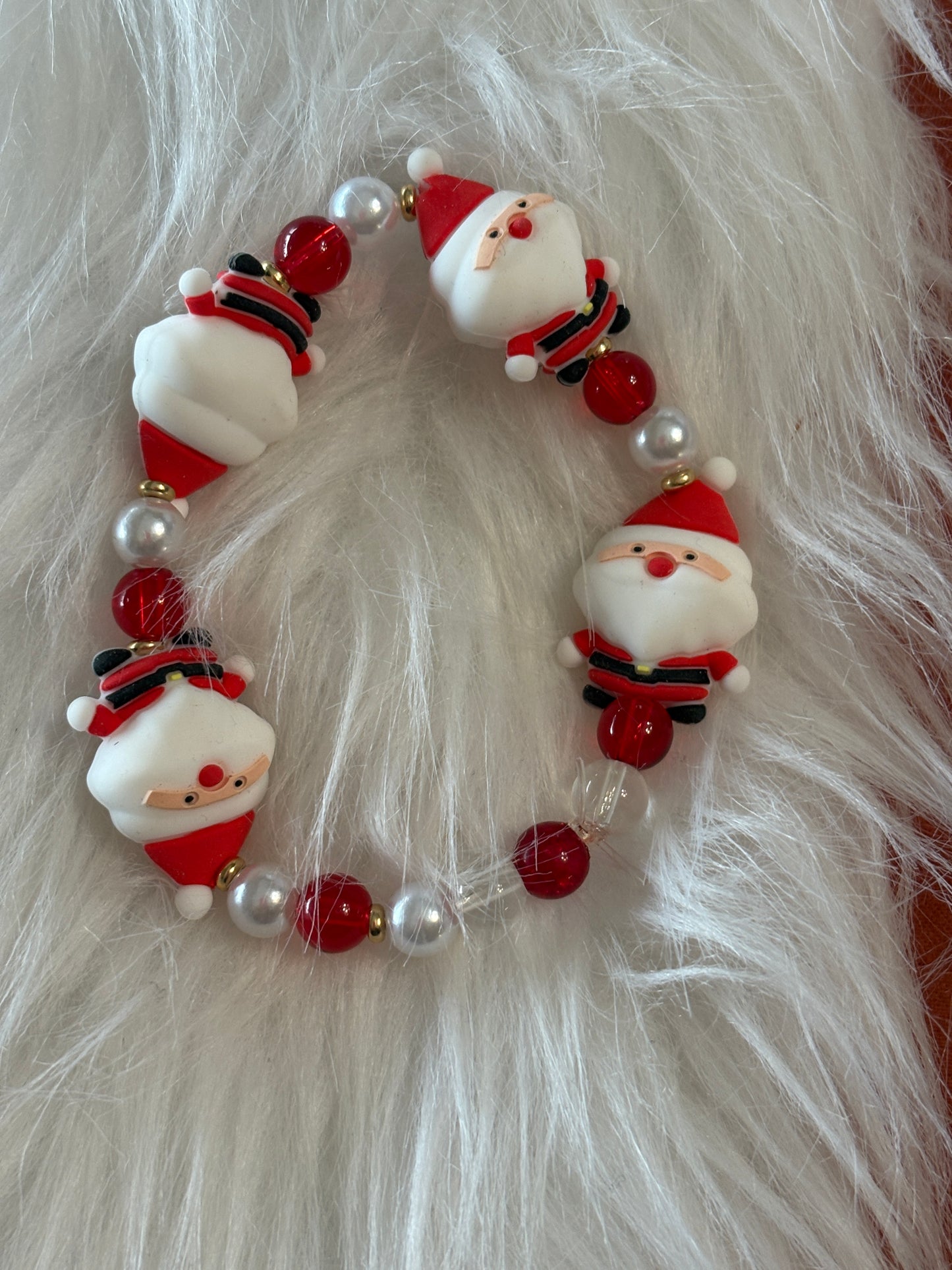🎅 Santa Silicone Beaded Stretch Bracelet