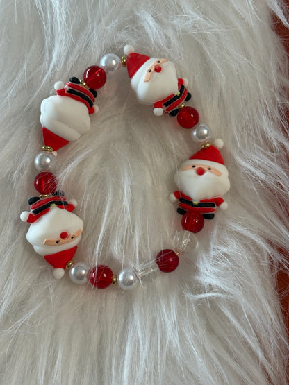 🎅 Santa Silicone Beaded Stretch Bracelet