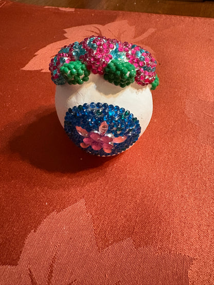 Diamond Art Sugar Skull Figurine – Sparkling Ceramic Décor