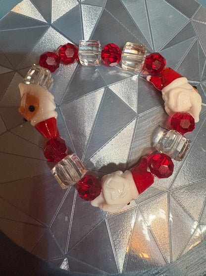Santa Claus glass beaded Stretchy Bracelet