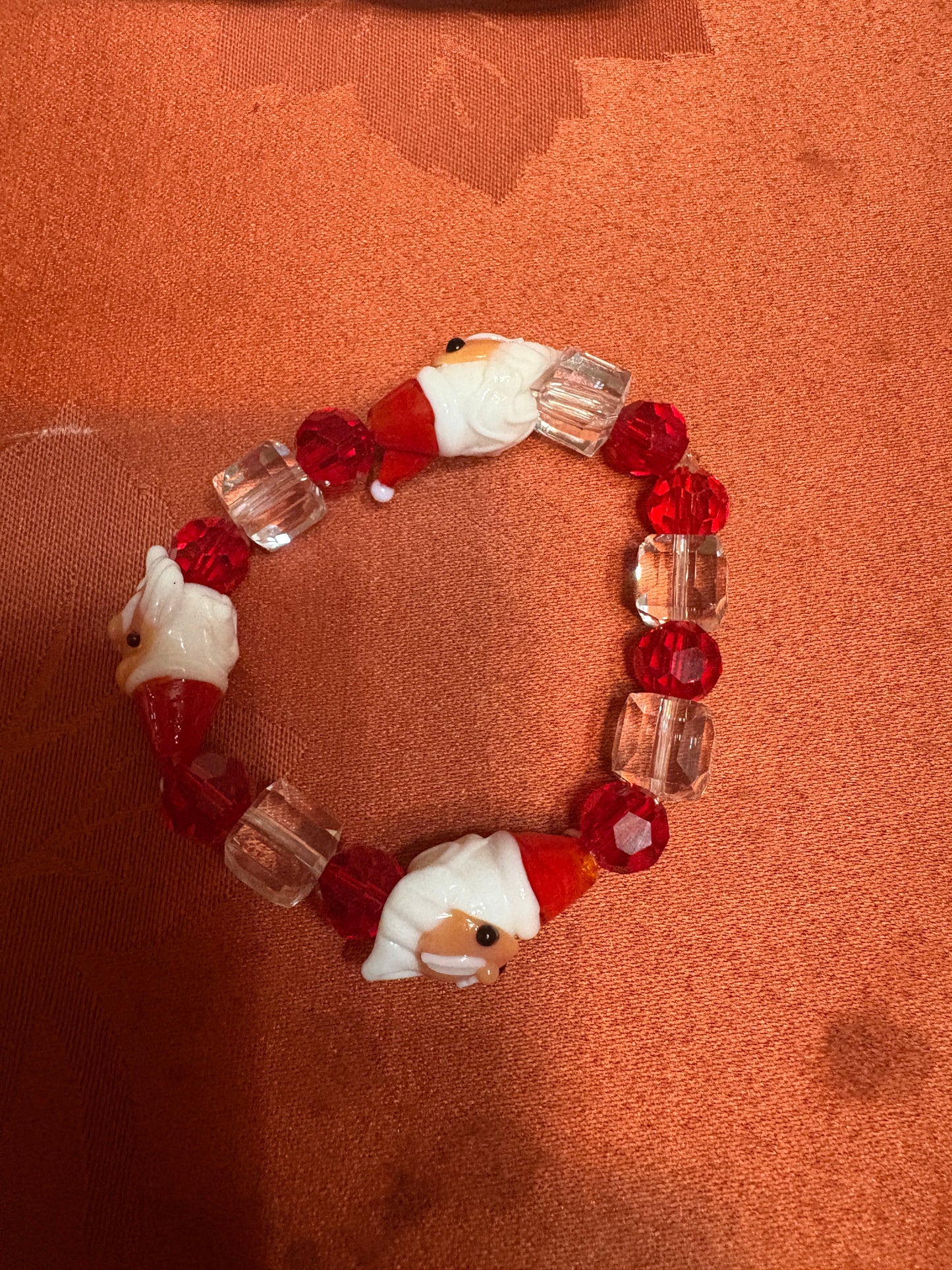 Santa Claus glass beaded Stretchy Bracelet